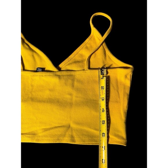 Mossimo Sports Bra VTG 90s Y2K Tube Tank Top yellow cotton Stretch size M VTG - Picture 4 of 14